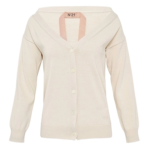 N°21 Off-Shoulder Buttoned Cardigan