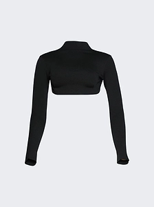 Mugler Long-Sleeve Cropped Top