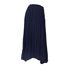 Plissé Elastic-Waist Midi Skirt