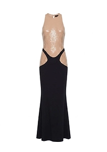 Mugler Sequin Embellished Sleeveless Dress