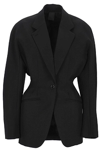 Mugler Single-Breasted Cinched Blazer