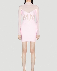 Mugler Sheer Panel Dress