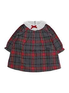 Nanan Checked Ruffled Collar Dress