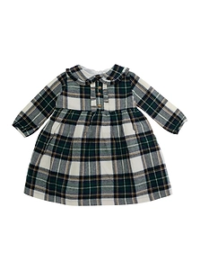 Nanan Checked Long-Sleeve Dress