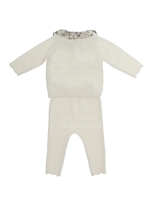 Floral Collar Knit Tracksuit