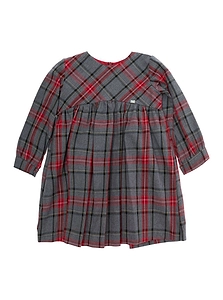 Checked Long-Sleeve Dress