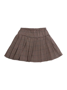 Pleated Houndstooth Skirt