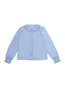 Ruffled Collar Oxford Shirt