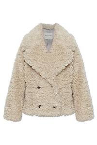 Lestine Double-Breasted Faux Shearling Jacket
