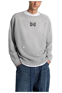 Logo Printed Distressed Sweatshirt