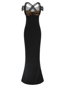 Nensi Dojaka Draped Padded Cup Maxi Dress