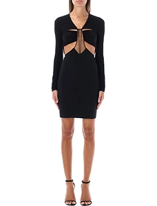 Nensi Dojaka Open Back Draped Bra Mini Dress