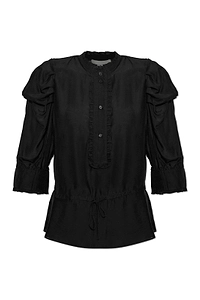 Munthe Vastu Ruffled Puff-Sleeve Top