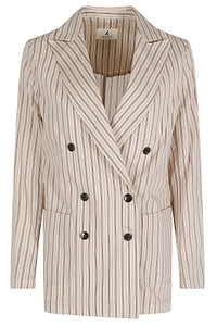 Myths Striped Double-Breasted Blazer