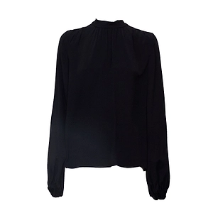 Bow-Neck Long-Sleeve Top