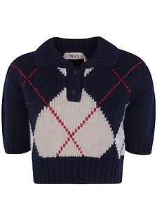N°21 Checked Cropped Jumper