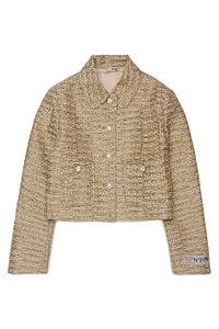 N°21 Kids Cropped Textured Jacket