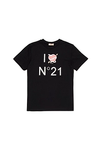 Nº21 Kids I Love N°21 Printed Crewneck T-Shirt