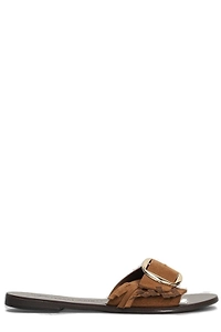 Nicolas Lainas Buckle Detailed Fringed Sandals