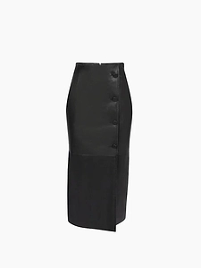 Nina Ricci Buttoned Leather Midi Skirt
