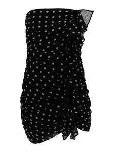 Nina Ricci Ruched Polka-Dot Mini Dress