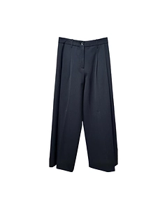 Straight-Leg Pleated Trousers
