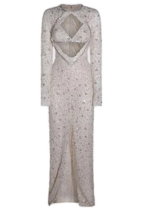 Nissa Cut-Out Sequin-Embellished Maxi Dress