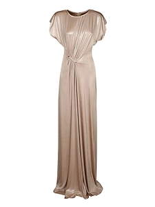 Nissa Draped Crystal-Detail Maxi Dress