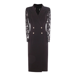 Nissa Lace-Panelled Midi Dress