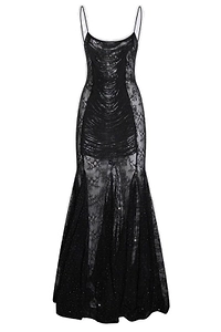 Nissa Lace Insert Sequin-Embellished Slip Dress