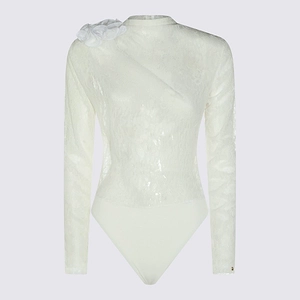 Nissa Lace Floral-Shoulder Bodysuit Top