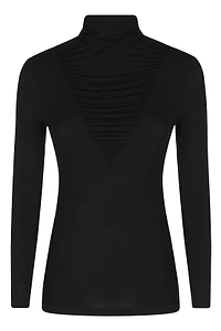 Ruched Panel Turtleneck Top