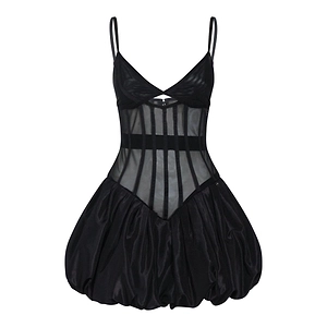 Waist-Corset Taffeta Mini Dress