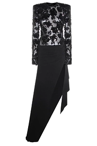 Nissa Sequin-Embellished Asymmetric Dress