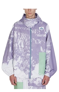 Oamc Tie Dyed Logo Patch Zipped Hooded Jacket
