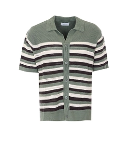 Lars Striped Knitted Polo Shirt
