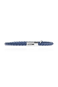 Off-White Braided Leather Logo Charm Bracelet