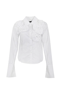 No Secrets Floral Appliqué Shirt