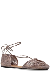 Lima Woven Ankle-Tie Flat Sandals