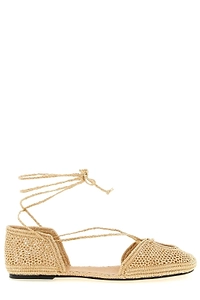 Odissi Lima Braided Lace-Up Ballet Flats