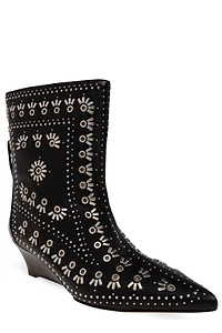 Odissi Studded Wedge Ankle Boots