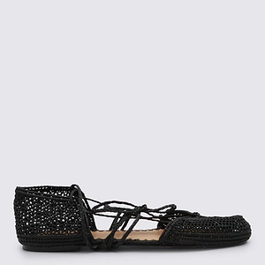 Odissi Woven Lace-Up Flat Shoes