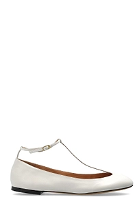 Odissi T-Strap Leather Ballet Flats