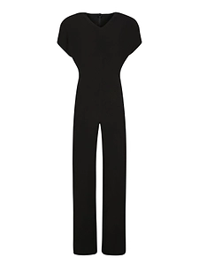 Norma Kamali Cap Sleeve Wide-Leg Jumpsuit