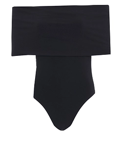 Norma Kamali Off-Shoulder Draped Bodysuit Top