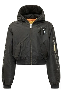 Off-White Kids Cropped Hooded Bomber Jacket