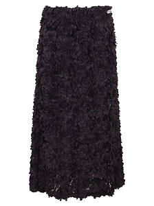 Noumeno Concept Petal-Appliqué A-Line Midi Skirt
