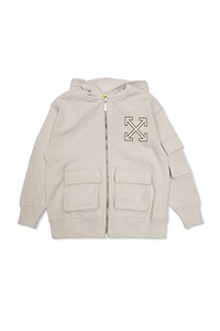 Off-White Kids Graphic-Logo Zip-Up Hoodie