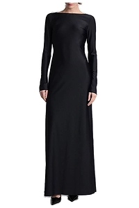 Nué Long-Sleeved Open-Back Maxi Dress