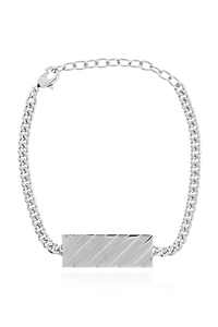 Diagonal Plaque Chain Bracelet